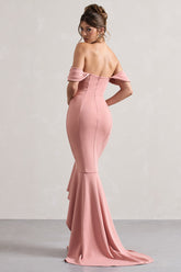 Blush Sweetheart High-Low Maxi Dress With Ruffle Hem